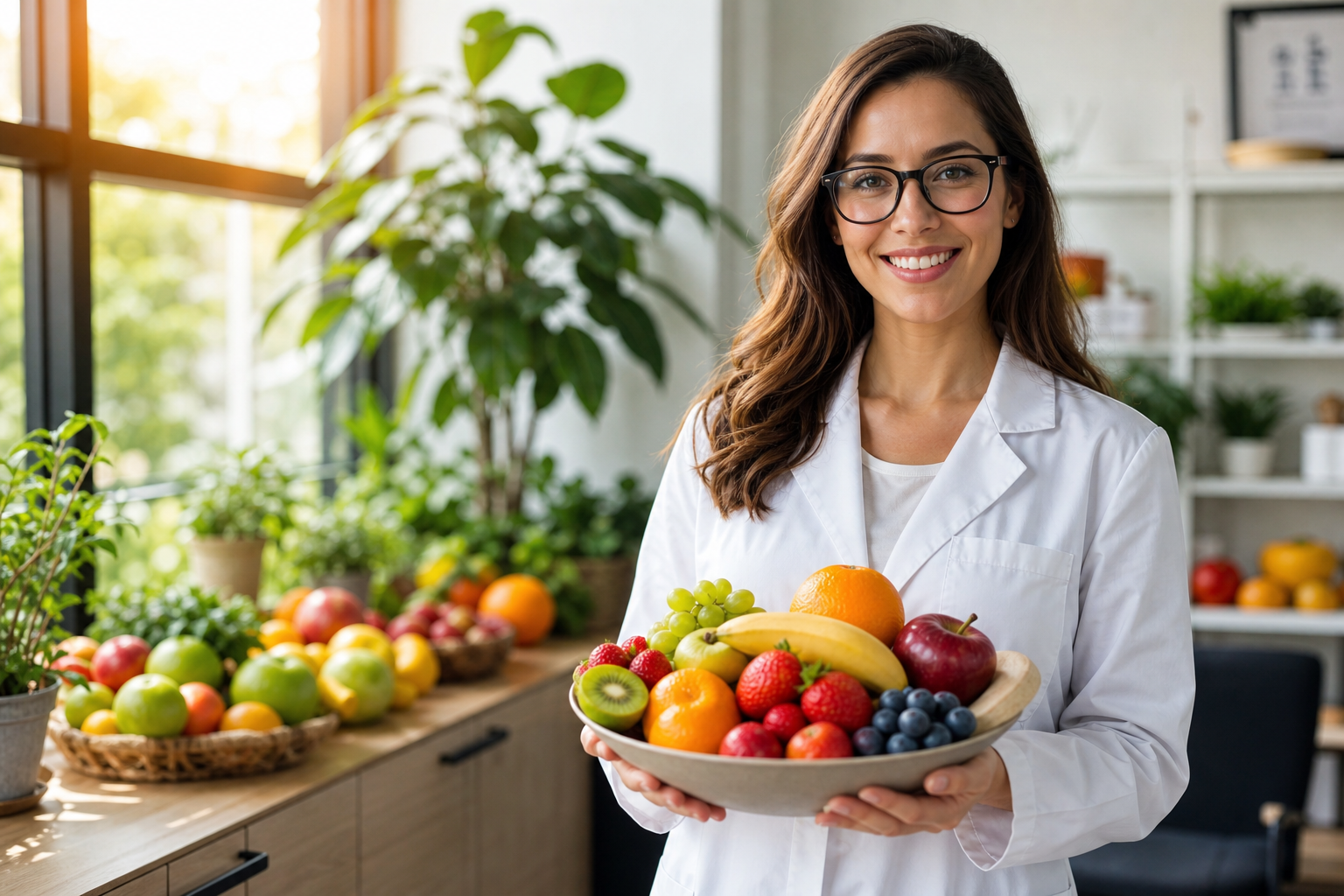 Nutritionist Holding Fruit While Prescribing Diets